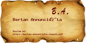 Bertan Annunciáta névjegykártya
